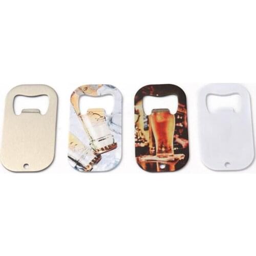 10pcs Sublimation DIY White Blank Stainless Steel Dog Tag Short Bottle Openers
