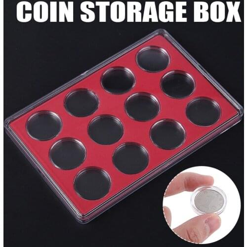 12 Slots Commemorative Coin Collection Case Coins Storage Box Coin HolderCoin Collection Protector