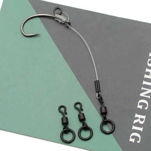 20PCS Carp Fishing Accessories Swivel Boilies Fishing Carp Rig Making Carp Hair Rig Ring Coarse Fishing Bait Terminal Tackle