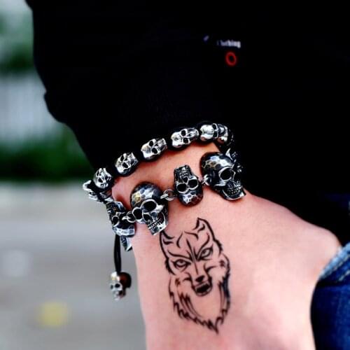 316L Stainless Steel 2019 NEW ARRIVE Wholesale Price Punk Skull retro colour style For Man cool dropper fashion jewelry LBC8-065