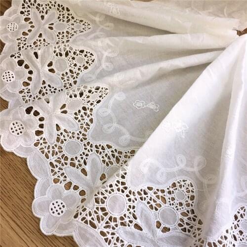 34cm width 100% Cotton embroidery lace sewing material guipure trim african lace fabric warp knitting DIY Garment Accessories