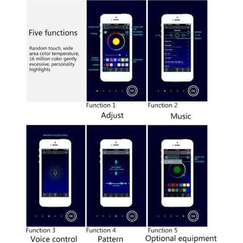 4PCS Car LED Strips Interior Floor Atmosphere Light RGB Phone APP RF Control B36B