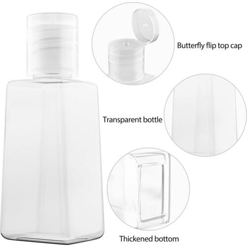 5pcs 30ml Empty Hand Sanitizer Bottles Refillable PET Container Transparent Disinfectant Hands Portable Hydroalcoholic Bottle