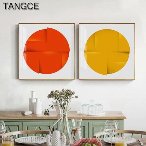 Abstract 3 Primary Colors Canvas Painting Fashion Wall Picture for Living Room Nordic Red Yellow Poster and Print Minimalist Art