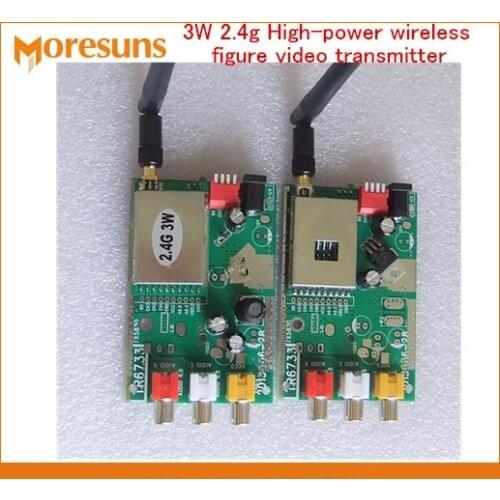 Free Ship 3W 2.4g High-power wireless figure video transmitter Remote security monitoring Audio and video transceiver