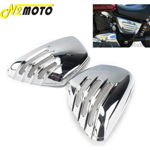 Chrome Motorcycle Side Battery Cover Protective Fairing Panel Frame For Yamaha 700 1000 Virago 1984-Up 750 1100 Virago 1986-Up