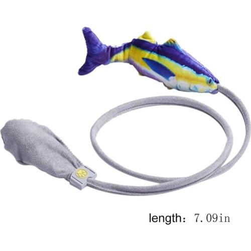 Interactive Cat Teasing Toy Plush Cat Chew Cleaning Teeth Toy Creative Simulation Fish Shaped Kitten Bite Catnip Toys Supplies