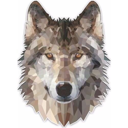 Interesting Wolf Head Cartoon Colored Car Sticker Motorcycle Decals Windshield Vinyl Cover Scratches Waterproof PVC
