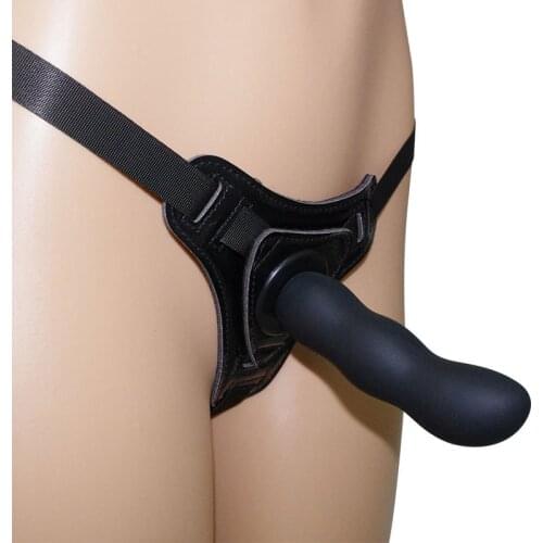 Lesbian Sex Tools Strap On Dildo Silicone PU Pants Couple Gay Anal Dildo Plug Buttplug Adult Game Sex Toys