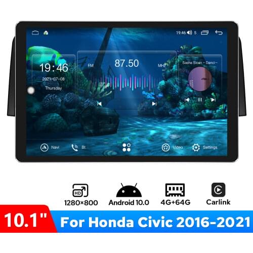 JOYING 10.1 Inch 1280*800 Car Radio Player Android Auto GPS Navigation With Carplay Fast Boot With DSP For Honda Civic 2016-2017