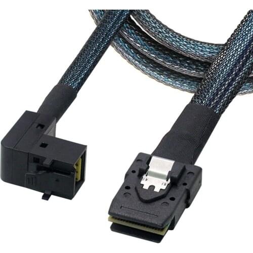 90 degree Right angle L type SATA cable Mini SAS Cable Mini SAS 36P to to 4 SATA Data Cable HD Data Cable 0.5M 12Gbps
