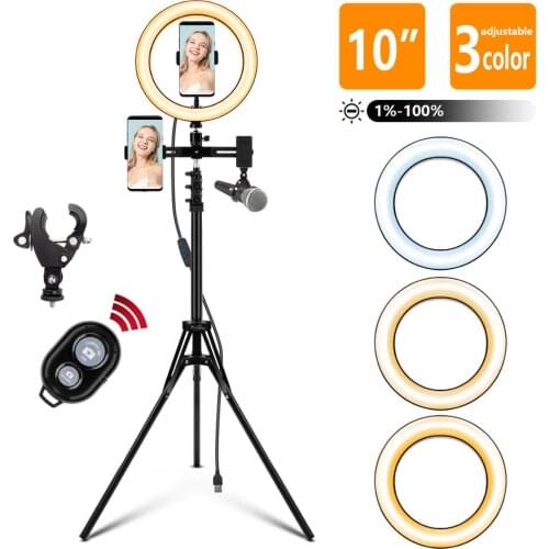 0" LED Ring Light Photographic Selfie Ring Lighting with Stand for Iphone Android Youtube Makeup Video Studio Tripod Ring Light
