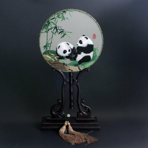 Silk Embroidered round fan Chinese Folk Dance accessories ethnic style stage performance wear accessories