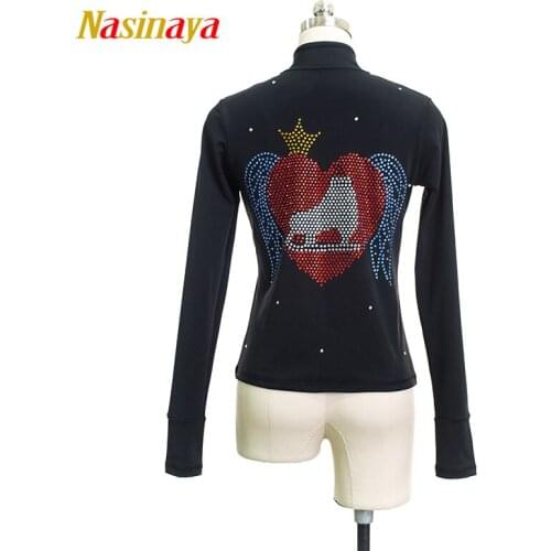 Customized Figure Skating Jacket Zippered Tops for Girl Women Training Competition Patinaje Ice Skating Warm Fleece Gymnastic 29