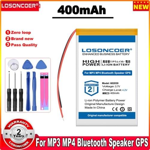 LOSONCOER 3100mAh 602030 Battery Bluetooth MP3 Wireless Card Audio Recorder Li-ion Cell Battery