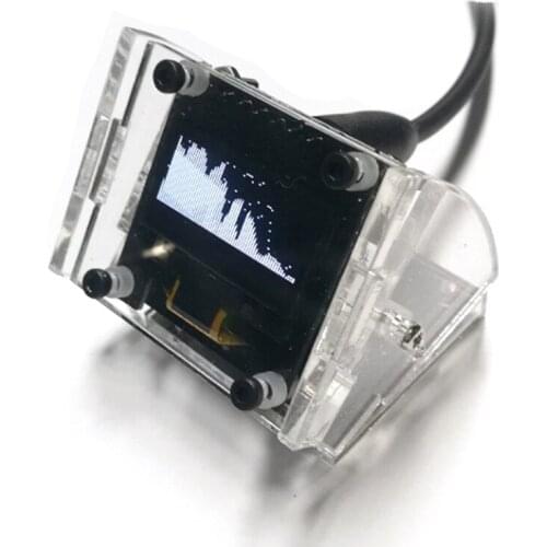 Mini 0.96 Inch Stereo Music Spectrum Display Analyzer Amplifier Audio Level Indicator Rhythm Analyzer with Shell