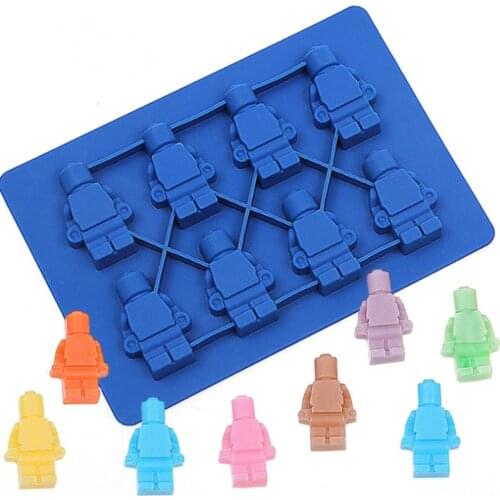 Mini Figure Ice Mold Robot Ice Cube Tray Chocolate Silicone Mold Cake Jelly Jello Silicone Moulds