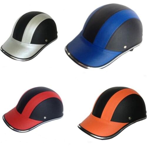 Motorcycle Helmet Leather Bicycle Helmet Adjustable Riding Sport Protective Cap Outdoor Baseball Leather Helmet CyclingEquipment