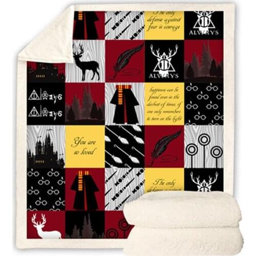 Marauders Map Wizard 3D Printed Soft Throw Premium Plush Sherpa Fleece Blanket