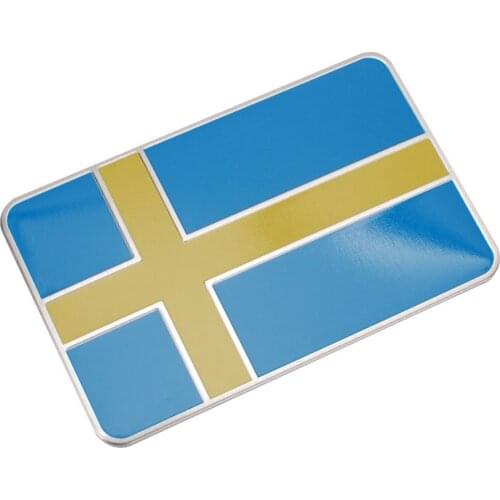 2PCS 80x50cm Blue Yellow Swedish Flag Car Trunk Body Fender And Tailgate Sticker Decal Emblem Badge