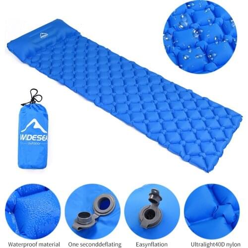 Outdoor Inflatable Mattress Diamond Ultra-Light Camping Mat Hiking Air Cushion Portable Sleeping Mat Damp Proof Waterproof Pad