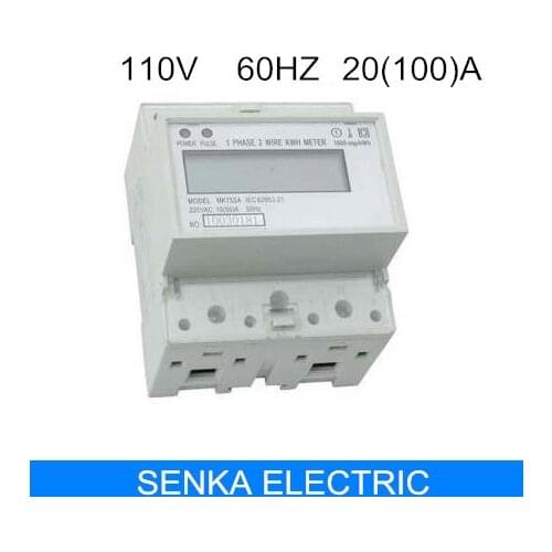 20(100)A 110V 60HZ single phase din rail kwh-meter digital energy-meter watt-hour-meter
