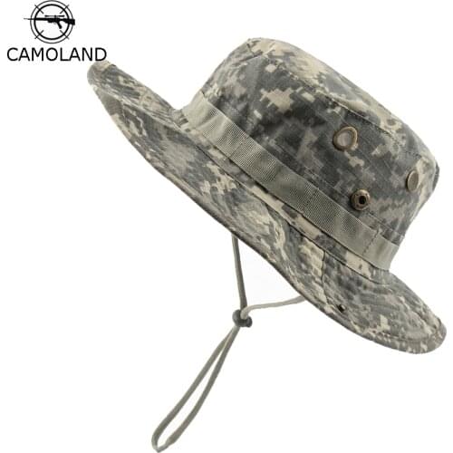 2019 New Men Bucket Hats Tactical Airsoft Sniper Camouflage Nepalese Cap Army Mens Outdoor Boonie Hat Fishing Hiking Sun Hats
