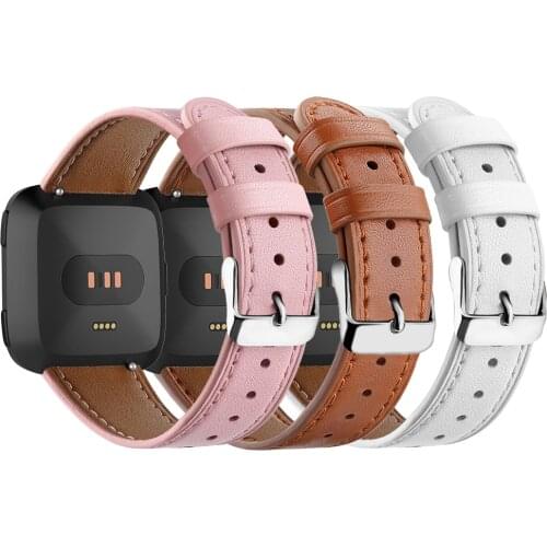 Essidi Leather Wristband Strap Replacement For Fitbit Versa 2 Versa Lite Smart Watch Bracelet Band Loop For Fitbit Versa 3 Sense