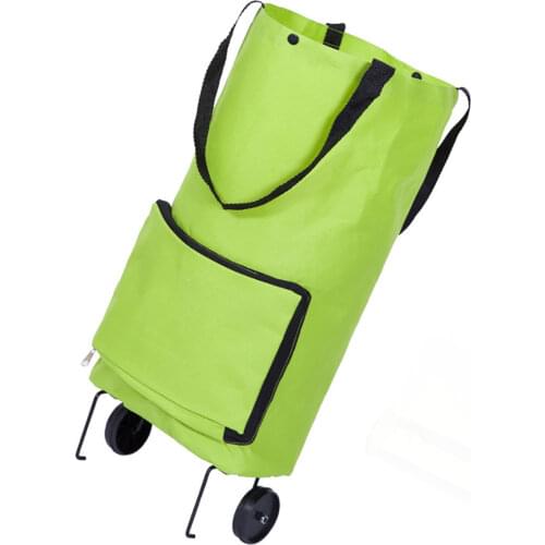 Folding Fold able Shopping Trolley Bag Cart Grocery Handbag Tote Rolling Wheels