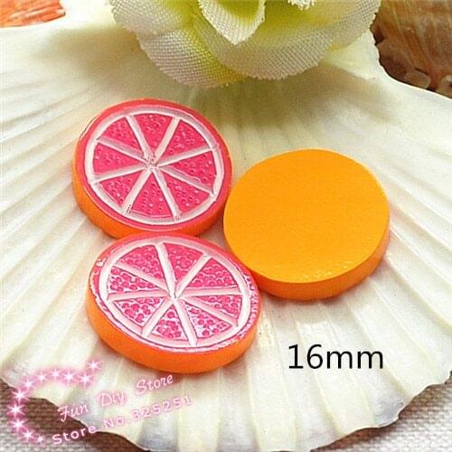 Resin flat back Grapefruit candy slice cabochon for decoration 50pcs/lot