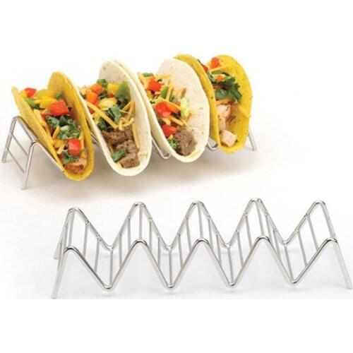 Wave Shape Stainless Steel Taco Holders Mexican Food Rack Pizza Tool Restaurant Food Show Kitchen Tools Kitchen Accessories