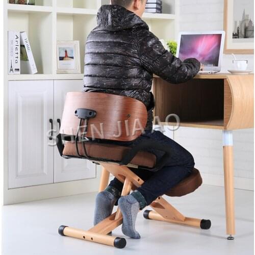 Sitting Posture Correction Chair Solid Wood Child Sitting Posture Correction Chair Student Anti-hump Back Chair 1PC
