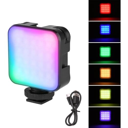 Andoer ST60RGB Mini RGB LED Video Light Portable Photography Light Bi-Color 2500K-9000K for Live Streaming Vlog Video Shooting