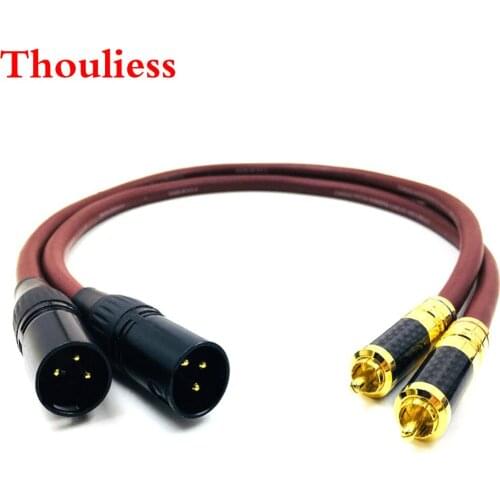 Thouliess Pair HIFI 2RCA Male to 2XLR Male Cable Single Crystal Silver audio cable Double RCA Signal Line rca to XLR cable fo
