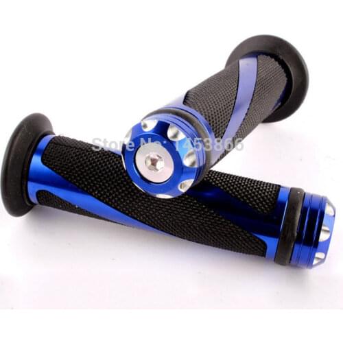 Universal MOTORCYCLE ALUMINUM CNC 7/8" 22mm HANDLEBARS RUBBER GEL HAND GRIPS FOR Suzuki KAWASAKI