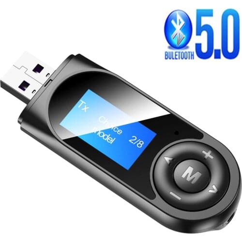USB Adapter Bluetooth 5.0 Audio Receiver Transmitter AUX 3.5MM Music Stereo Wireless Adapters for Car TV PC Speaker Adaptador