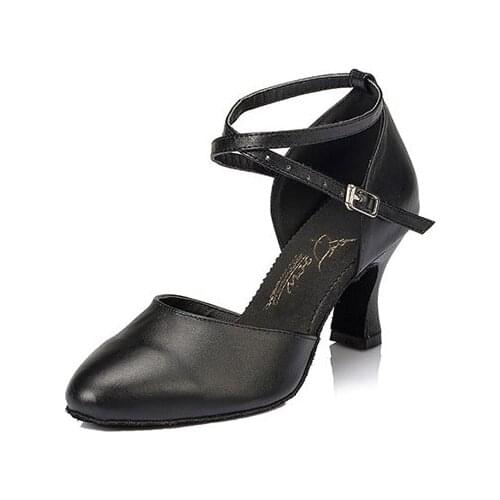 HXYOO Girls Latin Dance Shoes Women Ballroom Shoes Ladies Salsa Satin Soft Sole Red Black Zapatos De Baile Heel 4.5-8.5cm JYG434