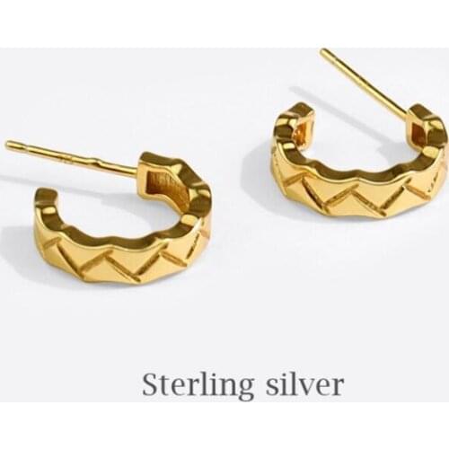 Sole Memory Geometric Retro Semicircle Temperament 925 Sterling Silver Fashion Female Stud Earrings SEA818