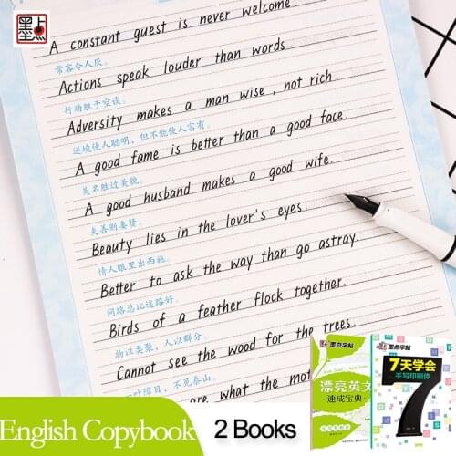 2 English Writing Books Training Calligraphy for Kids and Adult Copybook Beautiful Handwriting Notebook Modian