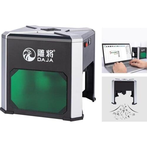 3W Engraving Machine 3000mW Mini Desktop Printer Engraver Machine Working Area 80X80mm for Home Use DIY Logo(Easy to Operate)