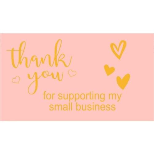 30Pcs, 2 Inch *3.5 Inch Pink Black Thank You Cards For Your Order Card Praise Labels For Small Businesses Decor Shop Gift Packet