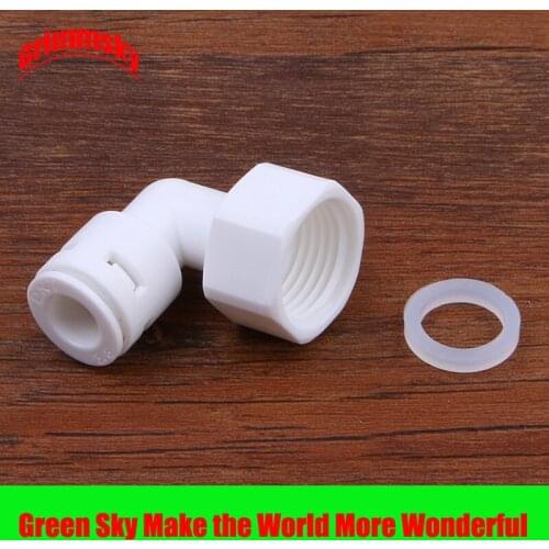 6 pcs/lot 1/2 inch to 3/8 inch OD tube L reverse osmosis fittings