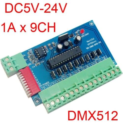 9CH DMX CV decoder;DC5-24V input;9CH*3A output/RGB 3 groups