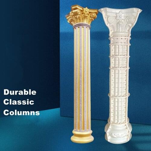 25cm /9.84in ABS Plastic Multi Pattern Durable Round Concrete Pedestal Column Mold Spares with Beak, Leaves &Plain Embossing