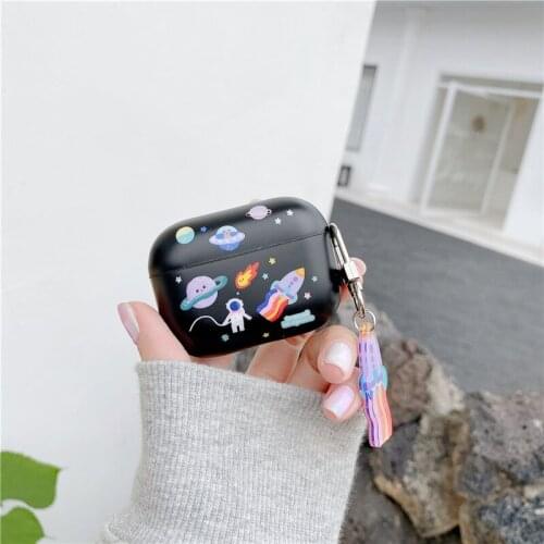 Rocket hanged Cartoon Case for Apple Airpods 1 2 pro Case Space Planets Rocket Bluetooth Earphone Case Headphone Soft Case