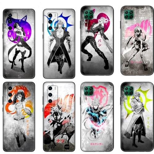 Black tpu Case For Huawei P30 Lite P30 Pro P40 Case For Huawei P40 LITE Smart Case Cover Seven Deadly Sins Nanatsu no Taizai Ban