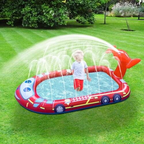 New 180cm inflatable fountain children splashing toys airship splashing pool game sprinkling pool outdoor sprinkling mat