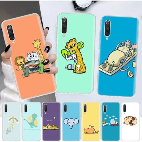 Cute Cartoon Animal Soft Cover Phone Case For Xiaomi Note 10 Mi 11 9 8 CC9 9T 10T A1 A2 A3 F1 F2 X3 NFC Pro Lite 5X 6X Coque
