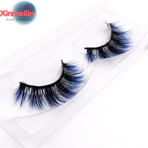 New 9D faux mink color lashes wholesale natural long fluffy individual dramatic colorful false eyelashes Makeup Extension Tools