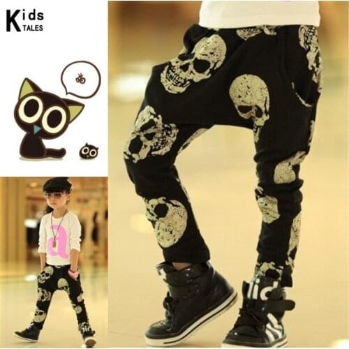 RK-115 Childrens pants cotton leisure harem pants boys and girls kids trousers autumn clothes fashion Harem skull pants